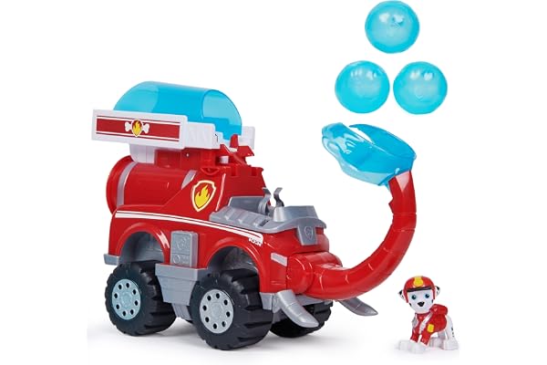 Paw Patrol - Pat Patrouille - Véhicule Deluxe Marcus Jungle Pups - Voiture Figurine À Collectionner - avec Projectiles - Thème Jungle - Pat Patrouille Jouet - Voiture Enfant - Jouet Enfant 3 Ans Et +