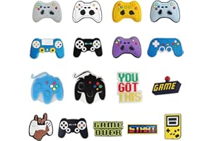 NYXSEAT 17 akcesoriów do butów DIY, klipsy z kontrolerem do gier, z uroczym wzorem kreskówkowym, zdejmowany zestaw akcesoriów do butów, kreatywne akcesoria Crocs, PVC