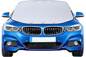 Karvipark Car Windscreen Cover, SUV Magnetic Windshield Car Cover, Snow Ice Frost UV Protective Front Window Cover, Sun Shade Snow Cover with Dust Water Resistent, Perfect for Cars SUVs and Trucks