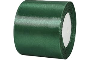 POPOYU Ruban Satin Vert foncé 8cm de Large,23m Ruban Cadeau,Ruban Couture pour Gros Noeud Cadeau,Ruban Satin Soie pour Décoration Mariage,l'artisanat Décoration Maison,Fête Gâteau,Emballage Gâteau