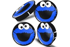 Biomar Labs® 4 x 60mm / 55mm Universal Kunststoff Nabenkappen Kappen Felgendeckel Radkappen Radnabendeckel Nabendeckel Auto Tuning Schwarz Blau Elmo Cookie Monster C 58