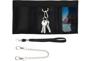 LUNPOEM Porte-Monnaie Fin pour Enfant Portefeuille Ado, Porte-Monnaie Compact Ado avec Fermeture Éclair, Portefeuille Sécurisé en Toile avec Poches Multiples pour École, Sport, Loisirs et Voyages