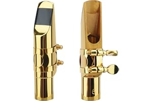 JIAKALAMO Sassofono contralto in ottone e metallo, professionale, con un cappuccio, bocchino per sassofono 7C, per principianti e sassofonisti professionisti