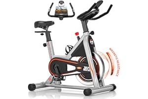 DMASUN Exercise Bike Gym Workout, PLUS Magnetic Stationary Bike with Heavier Flywheel, Silent Fitness Bike 100% Adjustable Resistance, Comfortable Seat, Indoor Cycling Bike for Home Training Cardio