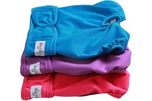 Couches de Chien Femelle (Paquet de 3) pour Les Petits Chiens Couches Culottes hygiéniques lavables Chiots réutilisables Couches Moyen Chien Pantalons pour Fille Bandes de Ventre Wrap par JoyDaog, M