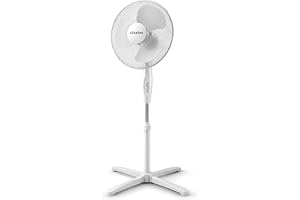 Schallen 16" Electric Oscillating Floor Standing Tall Pedestal Air Cooling Fan (White)