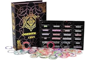 VIIPHA Zustandsringe, 96 Stück, Status-Effekt-Marker in 24 Bedingungen & Zaubersprüchen, Zauberbuch, Aufbewahrungsbox, tolles DM-Werkzeug für Dungeons & Dragons, Pathfinder, D&D und RPG-Miniaturen