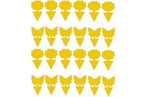 HREDZEO Fruit Fly Traps,24 Pcs Sticky Fly Traps Dual-Sided Sticky Paper Trap Flies Catcher Stickers for Venus Fly Fruit Fly and Indoor or Outdoor Other Flying Plant Insects 2 Shapes