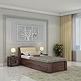 WOODLAB Furniture Single Size Bed with Headboard and Drawer Storage Wooden Single Cot Bed for Bedroom Home (Walnut Finish)