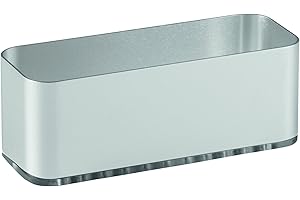 INTERDESIGN iDesign Organizador Adhesivo para el Fregadero, Organizador de Cocina de Aluminio para Guardar estropajos, cepillos y más, estropajero Inoxidable, Plateado