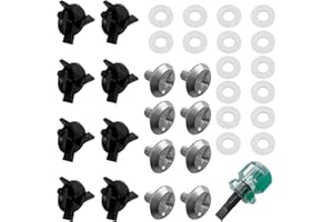 SHUIYUE 16 Pièces Vis De Casque Circonscription, Vis de Casque Moto, Vis de Visière de Casque de Moto, Vis pour Visière de Casque Accessoires avec 8 rondelles en Caoutchouc 1 Tournevis pour Casque de Moto