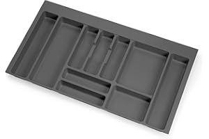 Emuca - Portaposate per cassetto da cucina Vertex/Concept 500, modulo 900 mm, Spalle 16mm, Plastica, grigio antracite