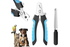 Evabris Cortauñas Perro y Gato, Hecho con Acero Inoxidable, Fácil y Sin Dolor, Corta Uñas Perritos y Gatitos, Incluye Lima uñas (Azul, Mascotas Medianos-Grandes)
