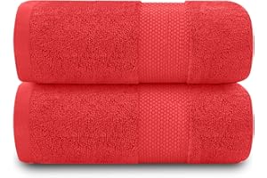 GC GAVENO CAVAILIA Lot de 2 Serviettes de Bain Douces | Serviettes de Bain en Coton égyptien | 700 g/m² | Collection hôtel | Ensembles de Serviettes absorbantes | Bordeaux | 70 x 125 cm