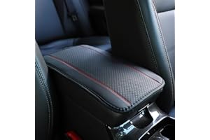 WORAHROE Almohadilla de cuero para reposabrazos de coche, funda de reposabrazos central, cojín para consola central, almohadilla universal para reposabrazos de coche, para la mayoría de coches, furgonetas y