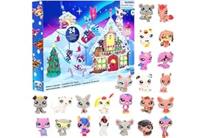 GÉNÉRIQUE Calendrier De L'Avent Jouet LPS 2024 | Calendrier De L'Avent Littlests Petshops | Calendrier De Compte À Rebours Pour Les Vacances De Noël Avec Figurines Mystères De Dessin Animé LPS