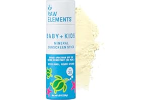 Raw Elements Baby + Kids SPF 30 Organic Sunscreen Lotion Stick Non-Nano Zinc Oxide, Reef-Safe, Cruelty-Free, Gentle and Moisturizing, Zero Waste Tube, 1oz