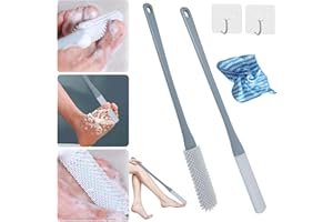 UAZEO 2PCS Silicone Foot Cleaning Brush,Toe Cleaning Brush with Long Handle,Toe Gap Cleaning Brush,Foot Scrubber for Shower Cleaning Brush,Shower Foot Scrubber,Toe Scrubber Brush Foot Brush for Feet (2pcs)