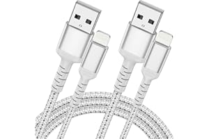 ULIFTUS iPhone Ladekabel 1M 2Pack, Nylon USB A auf Lightning Kabel Schnellladekabel Kompatibel für Apple iPhone14 13 12 11 Pro Max Xs Xr X 8 7 6 Plus SE (Silber)