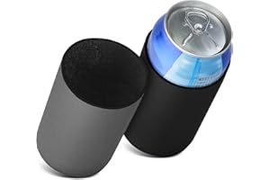 kwmobile Fundas de neopreno compatibles con 500ml Can -2x Cubierta enfriadora de latas cerveza refresco negro/gris
