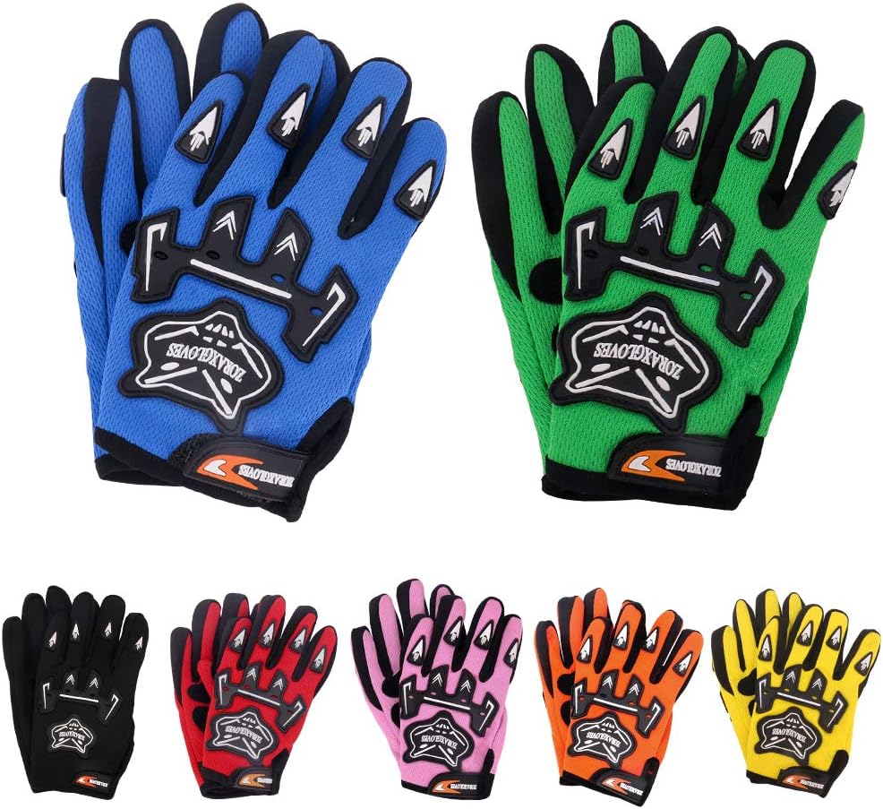 Zorax Blue (S - 5cm) Child Kids MX Motocross Gloves Children Dirty Bike Quad Motorcycle Motorbike Gloves