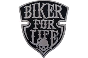 ELLU Biker for Life Patch Iron Sew On Embroidered Badge Motorbike Motorcycle Chopper