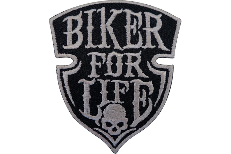 Biker for Life Patch Iron Sew On Embroidered Badge Motorbike Motorcycle Chopper