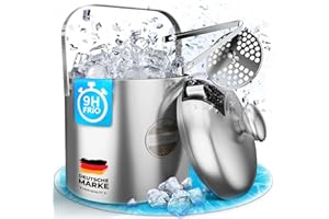 SilverRack Cubitera de acero inoxidable con pinzas y tapa (1,3 l) – Contenedor de hielo para cubitos de hielo y frutas, ideal para fiestas y bodas – Cubitera de hielo