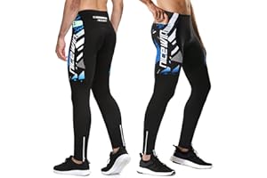 NICEWIN Pantaloni Lunghi da Ciclismo da Uomo, con Imbottitura 4D, Imbottiti, Invernali, Termici, Traspiranti, Antiurto
