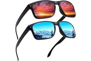 LEDING&BEST occhiali da sole da uomo donna polarizzate pesca retrò vintage moda TR90 rettangolari classici guida protezione UV400 occhiali da sole donna uomo