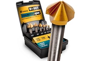 6 stycken koniska fräsar, 6,3–20,5 mm, HSS TiN/DIN 335C/Amboss Werkzeuge för järn, stål, metall, icke-järnhaltiga metaller, t