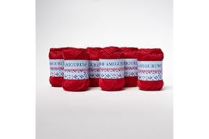 B.B.B. Filati - Amigurumi - Gomitolo filato puro cotone morbidissimo adatto per creare bambole e pupazzi lavabile in lavatrice per Ferri/Uncinetto: 3-4 Rosso 114 6pz 300 gr