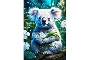 AIRDEA Lindo Bebé Koala 5D DIY Diamond Painting Kit Completo para Adultos Principiantes, Puzzle Diamantes, Cuadro para Pintar con Numeros, Decoración del Hogar, Regalos, Lienzo 30x40cm
