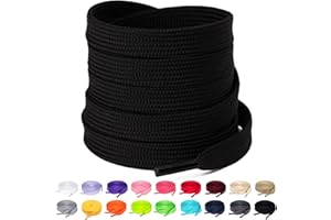 Olukssck - 2 Pares de Cordones Planos, Cordones duraderos de Repuesto de 10 mm de Calidad para Zapatos de Deporte, Zapatos de Ciudad