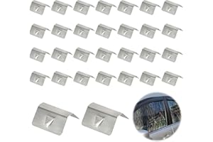 FASBET 30pcs Car Wind Deflector Clips Stainless Steel Universal Wind Deflectors Clips Car Window Wind Deflector Clips Compatible with Heko Ford Fiesta Mk7 vw