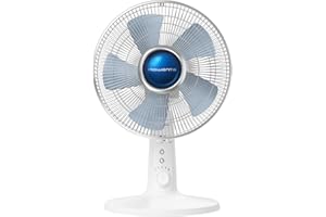 Rowenta Turbo Silence Extrême+ Ventilateur de table, 4 vitesses, Puissant, Silencieux, Oscillation automatique VU2730F0, Blanc