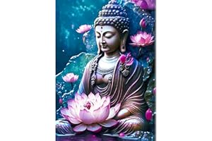 AIRDEA Loto Buda 5D DIY Diamond Painting Kit Completo para Adultos Principiantes, Puzzle Diamantes, Cuadro para Pintar con Numeros, Decoración del Hogar, Regalos, Lienzo 30x40cm