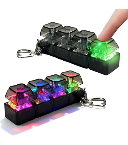 Set De 3 Fidget Toys Clavier Avec LED – Touches Mécaniques Avec Son Click, Porte-clés Lumineux, Antidouleur Et Anti-stress Pour Adultes Et Enfants