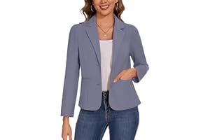 Kyzoeyou Womens Casual Blazer Long Sleeve Suit Pockets Button Suits Jackets Notched Lapel Classic Workwear Front Lined Blazers