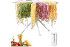 BUTORY Séchoir à pâtes, pliable, avec 10 poignées amovibles, séchoir à pâtes, jusqu'à 2 kg de pâtes, réutilisable pour pâtes