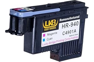 Lucky Bridge Cabezal de impresión HP940 1 pieza magenta y cian C4901A remanufacturado compatible para HP Officejet con Pro 8000 8500A 8500A Plus 8500A Premium