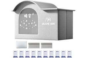 JAMGEERY Casa di raffreddamento per animali domestici, Cuccia climatizzata per gatti con 10 impacchi di ghiaccio Cuccia per cani rinfrescante pieghevole Casa per gatti rinfrescante, 42x40x30.5cm