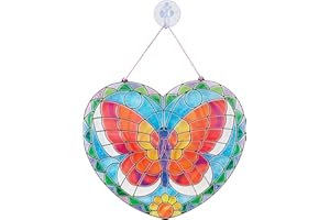 Melissa & Doug Stained Glass Butterfly Kit| Arts and Crafts for Children Age 5+ | Kids Activity Window Art Kit | Mess Free Activity | Gifts for Boys & Girls