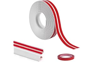 Flintronic Samoprzylepna miękka listwa przypodłogowa PVC 20 mm, 6M składana listwa przypodłogowa, elastyczna taśma uszczelniająca, wodoodporna, dekoracyjna, samoprzylepny narożnik z PVC, do kuchni i