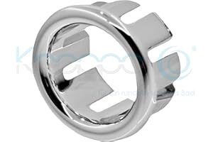 KNOPPO® Waschbecken Überlauf Abdeckung, Überlaufblende - Ring (in 6 verschiedene Design-Modelle) chrom
