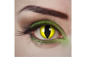 aricona Kontaktlinsen - Lentes de contacto de color amarillo brillante lentillas motrices ojos de gato - lentes de contacto de color sin dioptrías para el carnaval, fiestas de disfraces, 2 piezas