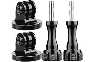 Sqxaldm Adaptateur de Montage Trépied en Aluminium Support Adaptateur Trépied Compatible Filetage 1/4 Pouce pour GoPro GoPro Max GoPro Hero 10/9 / 8/7 / 6/5 Session 3 + 3 2 1 DJI Osmo Xiaoyi (2 PCS)
