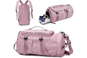 Flintronic Torba na siłownię, składana torba podróżna dla kobiet, wodoodporna nocna torba podręczna, torba sportowa z przegródką na buty i mokrą kieszenią, duża torba na sport i podróże