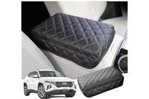 GAFAT Hyunda-i Tucson NX4 2021-2023 2024 (Automática) Funda para Reposabrazos Central, Apoyabrazos de Consola Central, Protección de Piel Sintética, 5 CM Grosor, Alivia la Fatiga (Negro)