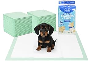 FurDreams Puppy Training Pads - 50pk- Super Absorbent Bamboo, Odour Locking & Multi-Layered, Leak Proof, Quick Dry, Scented Attractant Disposable Mats for Dogs Pee Wee Piddle – 56 x 56 cm